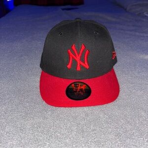 New Era Black and Red NY Yankees fitted cap